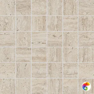 KMD2MSA008GR Декор Про Травертин мозаичный бежевый светлый матовый обрезной 30x30x0,9