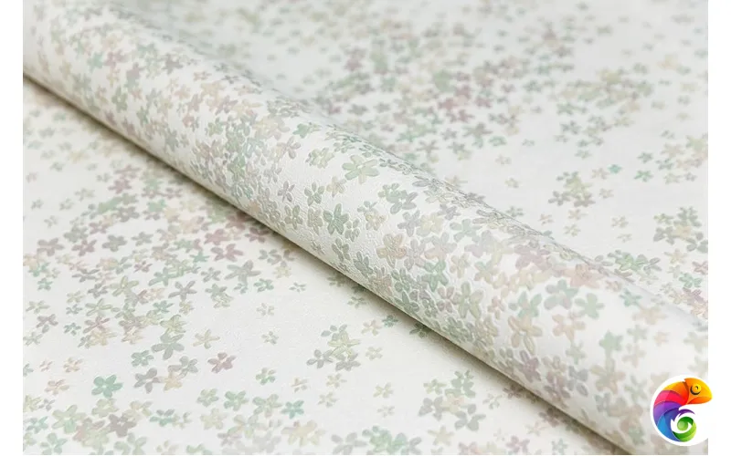 KM7505 Обои виниловые Апрель мотив-1, белый цветной 1,06х10 (1, Т B) прямая стыковка