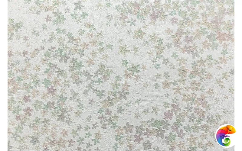 KM7505 Обои виниловые Апрель мотив-1, белый цветной 1,06х10 (1, Т B) прямая стыковка