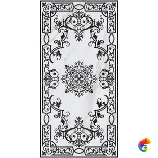 SG591722R Монте Тиберио белый декорированный лаппатированный обрезной 119,5x238,5x0,9