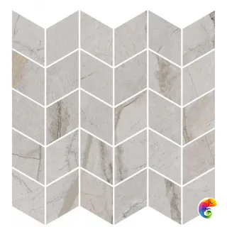 KMD2MSM007BR Декор Ифран мозаичный серый светлый глянцевый обрезной 30x31,2x0,9