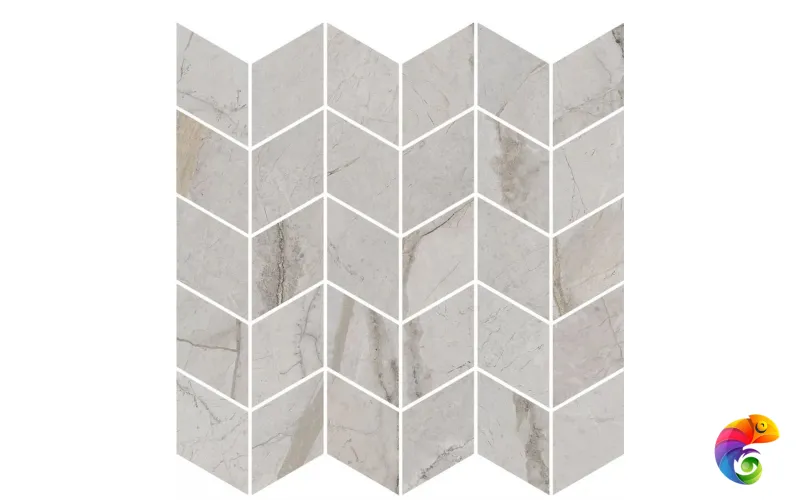 KMD2MSM007BR Декор Ифран мозаичный серый светлый глянцевый обрезной 30x31,2x0,9