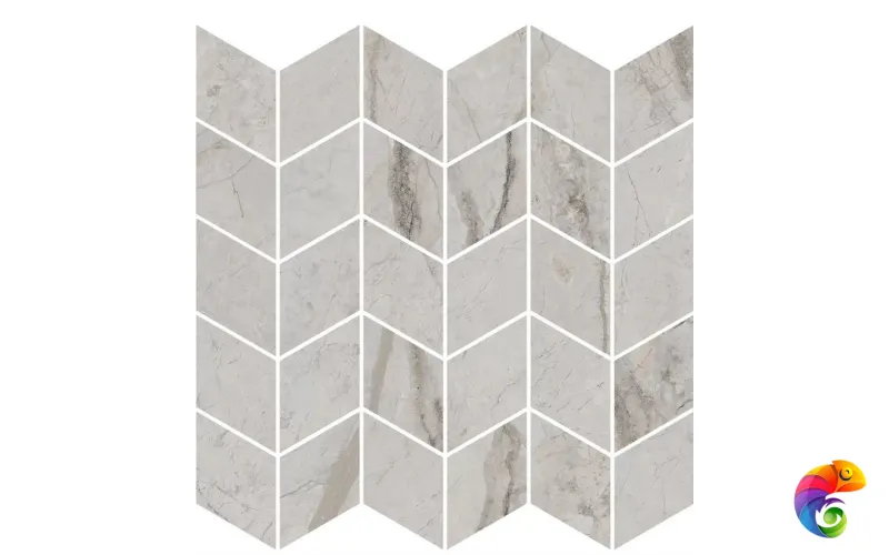 KMD2MSM007BR Декор Ифран мозаичный серый светлый глянцевый обрезной 30x31,2x0,9