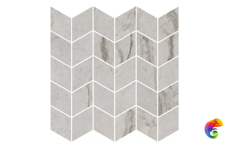 KMD2MSM007BR Декор Ифран мозаичный серый светлый глянцевый обрезной 30x31,2x0,9