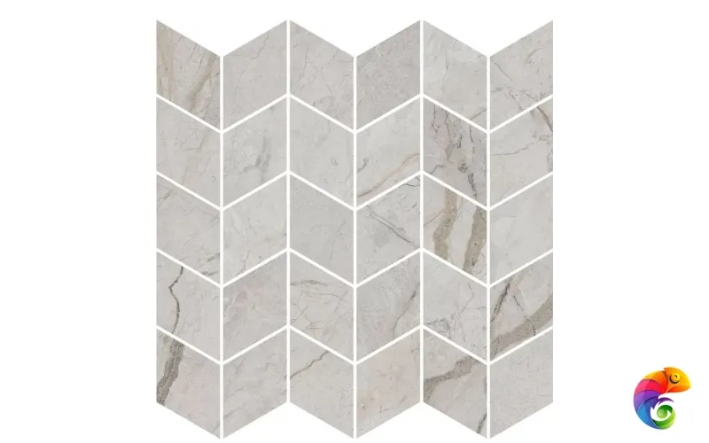 KMD2MSM007BR Декор Ифран мозаичный серый светлый глянцевый обрезной 30x31,2x0,9