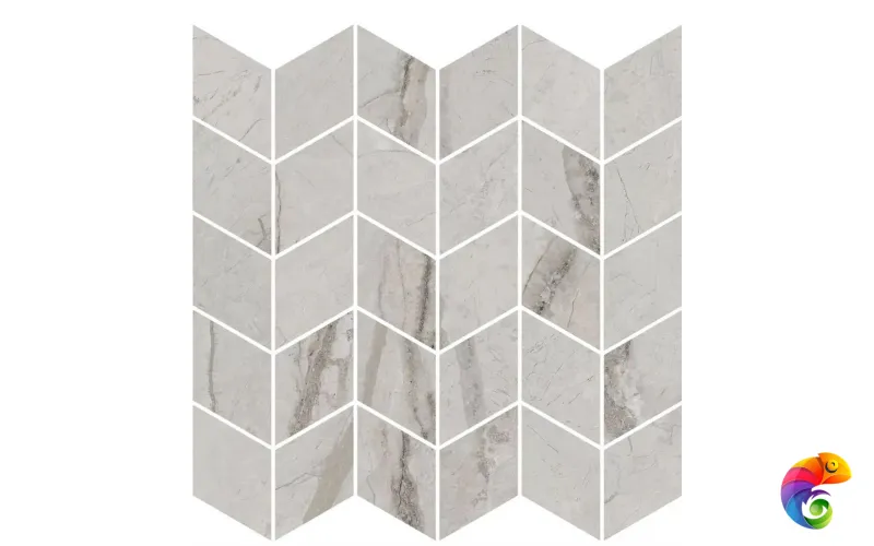 KMD2MSM007BR Декор Ифран мозаичный серый светлый глянцевый обрезной 30x31,2x0,9