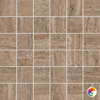 KMD2MSA019GR Декор Про Травертин мозаичный коричневый светлый матовый обрезной 30x30x0,9