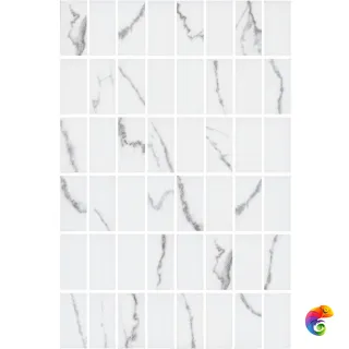 MM8380 Декор Мираколи мозаичный белый глянцевый 20x30x0,69