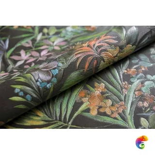 KM5905 Обои виниловые Джангл мотив, чёрный цветной (1, Т F)