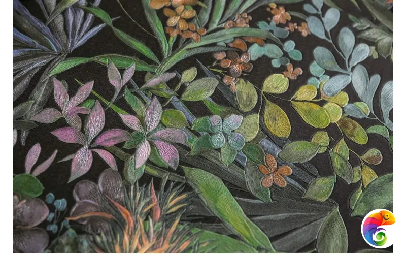 KM5905 Обои виниловые Джангл мотив, чёрный цветной (1, Т F)