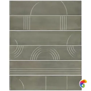 KMP3STA003RN6X Панно Мажорель зелёный глянцевый (из 6 частей 6х28,5) 36x28,5x1