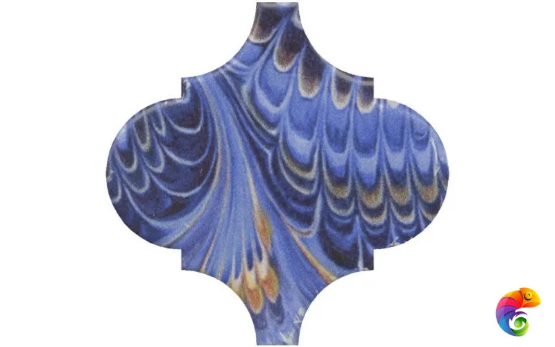 VT/A624/65000 Декор Арабески Венеция синий матовый 6,5x6,5x0,69