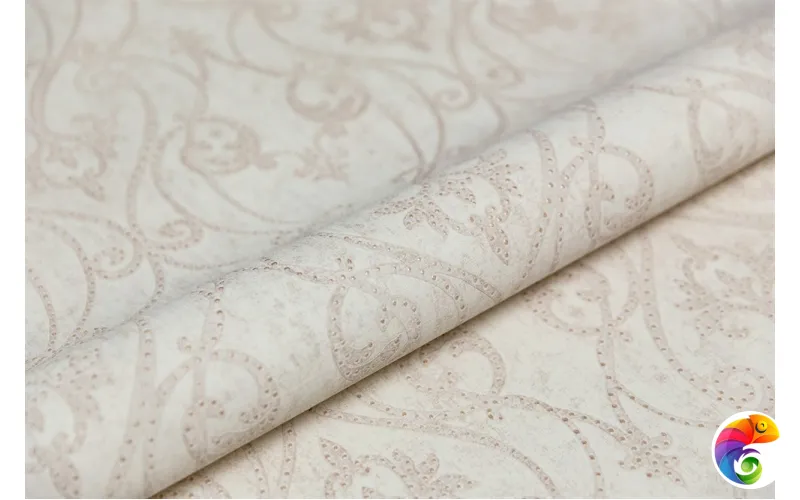 KM8103 Обои виниловые Дамаск мотив, бежевый 1,06х10 (1, Т A) прямая стыковка