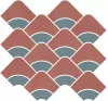 KMD2HID012BR Декор Таделакт наборный красный, бирюзовый матовый обрезной 30x28x0,9
