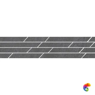 SG144/005T Бордюр Гренель серый темный мозаичный 46,8x9,8x0,9