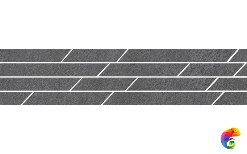SG144/005T Бордюр Гренель серый темный мозаичный 46,8x9,8x0,9