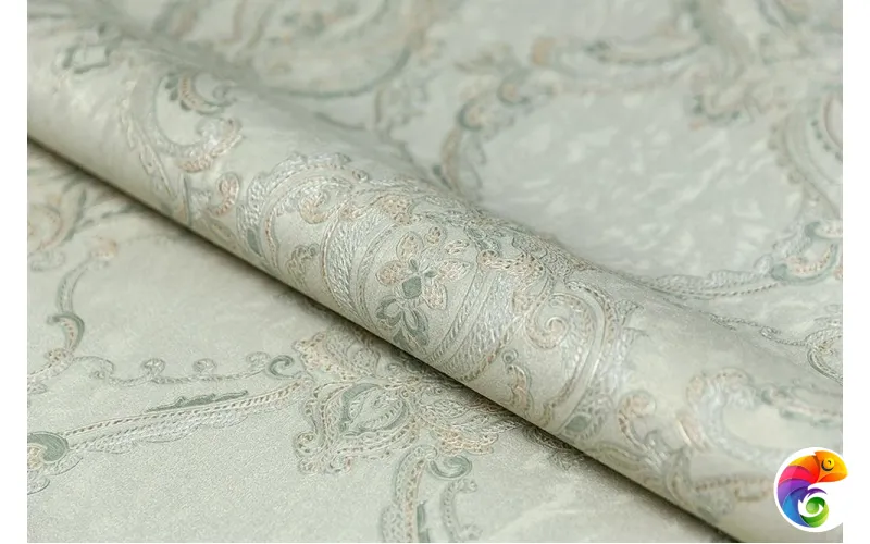 KM7705 Обои виниловые Ориент мотив, зелёный (1, Т B) прямая стыковка