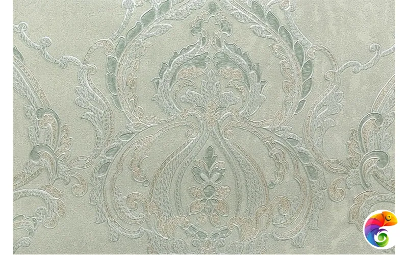 KM7705 Обои виниловые Ориент мотив, зелёный (1, Т B) прямая стыковка