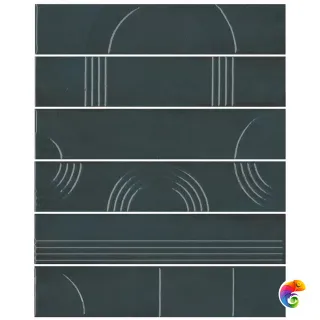 KMP3STA008RN6X Панно Мажорель зелёный тёмный глянцевый (из 6 частей 6х28,5) 36x28,5x1