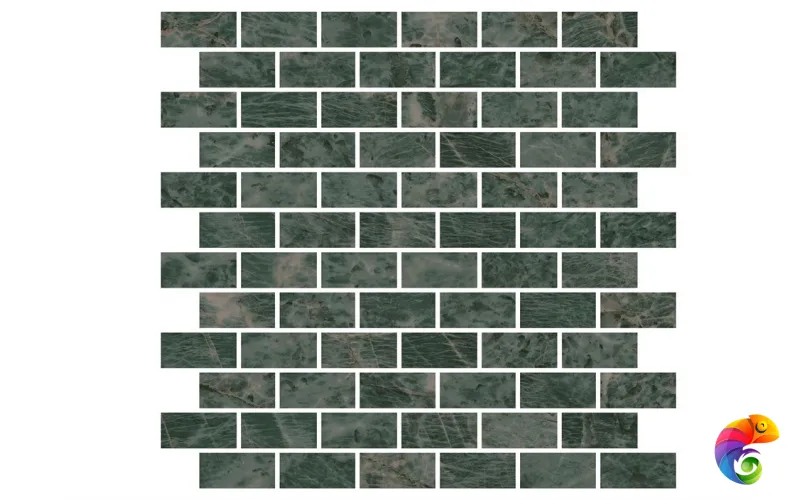 MM13123 Декор Эвора мозаичный зеленый глянцевый 32х30 32x30x11