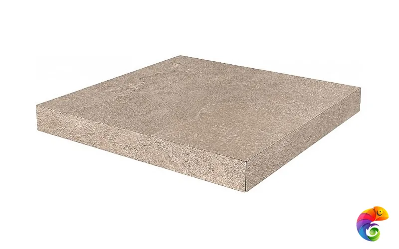 DD600120R/GCA Ступень угловая клееная Про Стоун бежевый  33x33x0,9