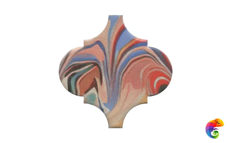 VT/A625/65000 Декор Арабески Венеция красный матовый 6,5x6,5x0,69