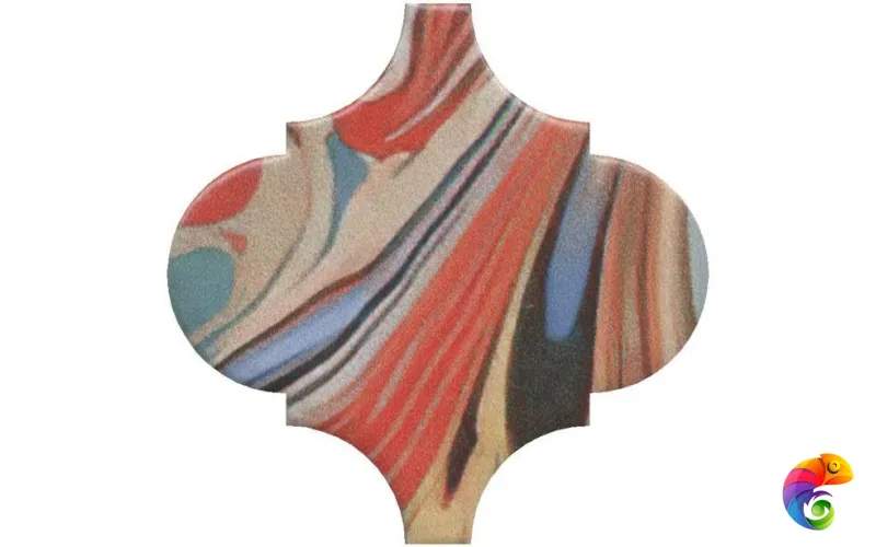 VT/A625/65000 Декор Арабески Венеция красный матовый 6,5x6,5x0,69