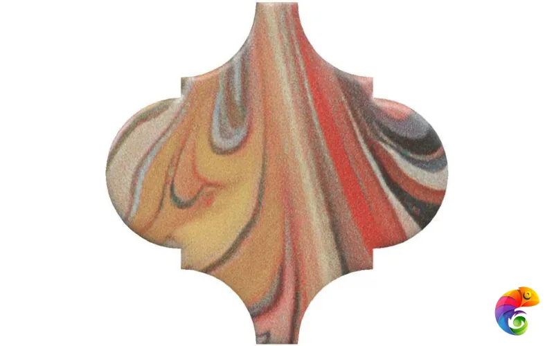 VT/A625/65000 Декор Арабески Венеция красный матовый 6,5x6,5x0,69