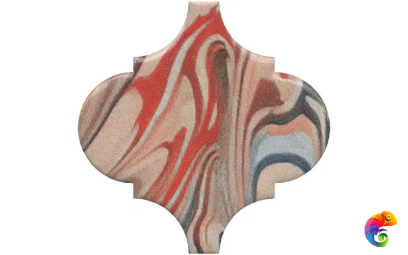 VT/A625/65000 Декор Арабески Венеция красный матовый 6,5x6,5x0,69