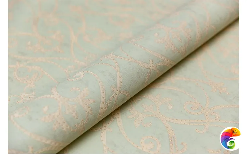 KM8105 Обои виниловые Дамаск мотив, зелёный 1,06х10 (1, Т A) прямая стыковка