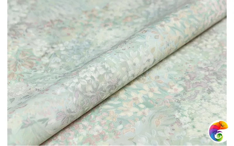 KM7509 Обои виниловые Апрель мотив-2, зеленый 1,06х10 (1, Т F) прямая стыковка