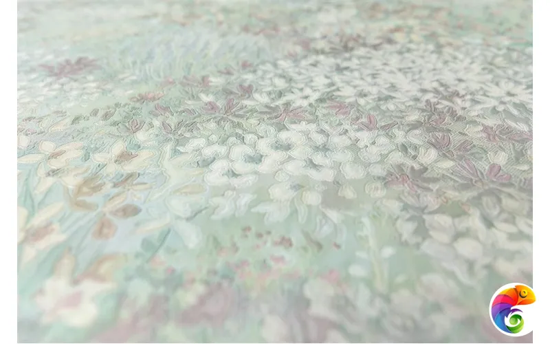 KM7509 Обои виниловые Апрель мотив-2, зеленый 1,06х10 (1, Т F) прямая стыковка