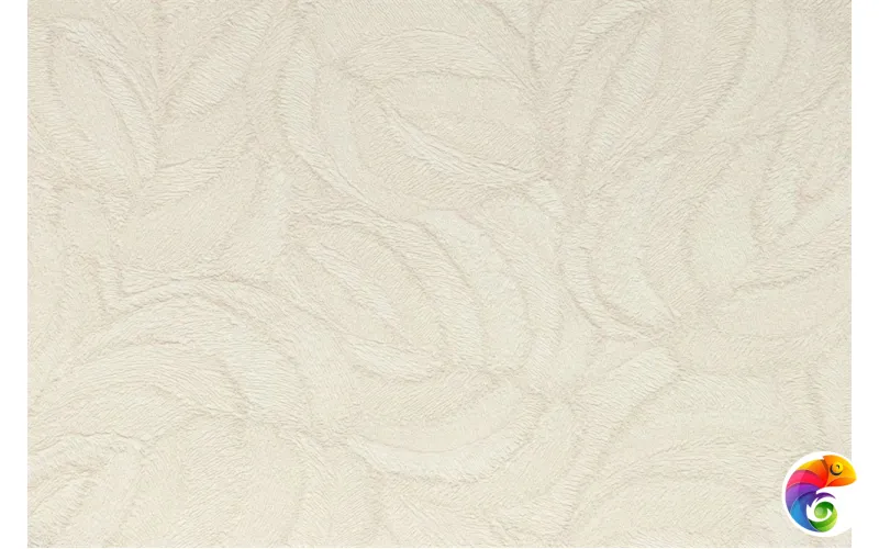 KM8611 Обои виниловые Мираж,  база универсальная,бежевый светлый, листья (1, Т A) смещённая стыковка