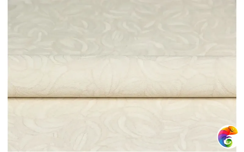 KM8611 Обои виниловые Мираж,  база универсальная,бежевый светлый, листья (1, Т A) смещённая стыковка