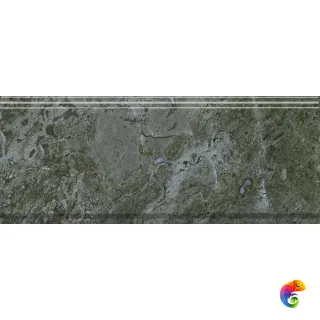 BDA026R Бордюр Серенада зелёный глянцевый обрезной 30x12x1,3