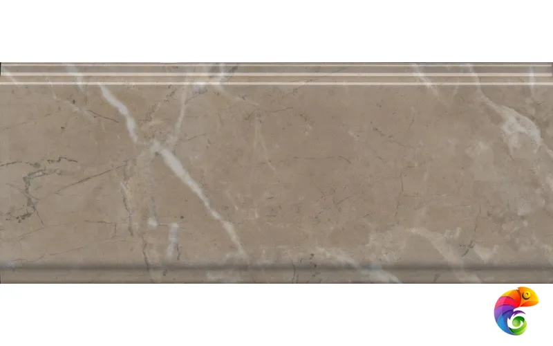 BDA027R Бордюр Серенада бежевый тёмный глянцевый обрезной 30x12x1,3