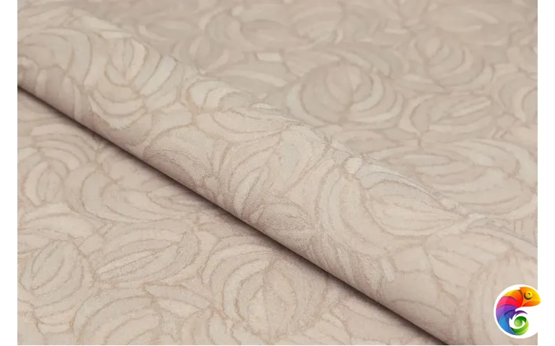 KM8613 Обои виниловые Мираж,  база универсальная,бежевый, листья (1, Т A) смещённая стыковка