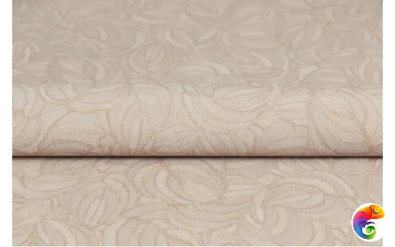 KM8613 Обои виниловые Мираж,  база универсальная,бежевый, листья (1, Т A) смещённая стыковка