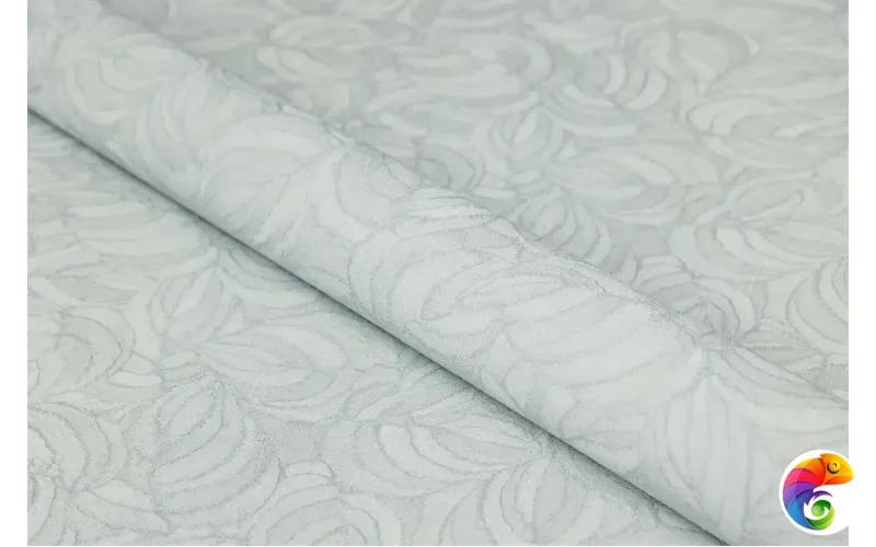 KM8617 Обои виниловые Мираж,  база универсальная,голубой, листья (1, Т A) смещённая стыковка