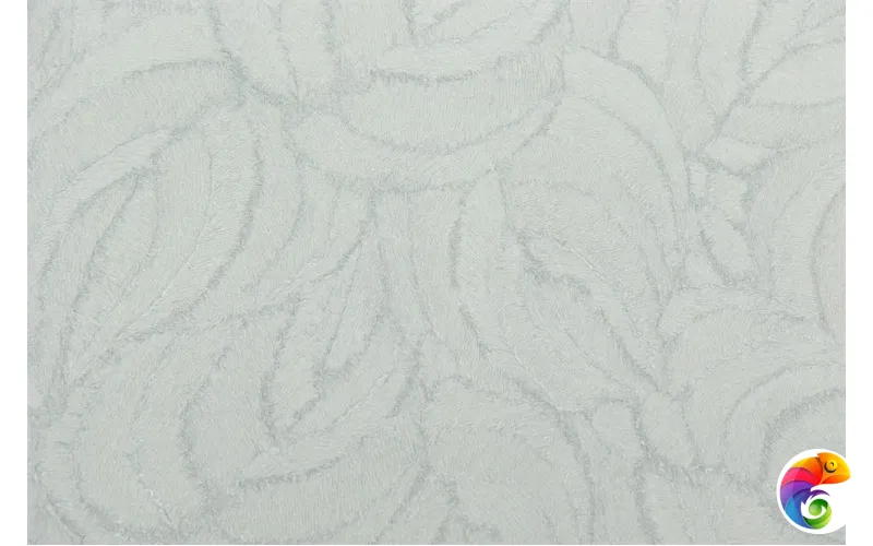 KM8617 Обои виниловые Мираж,  база универсальная,голубой, листья (1, Т A) смещённая стыковка