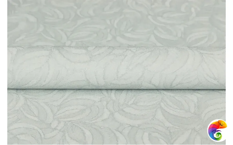 KM8617 Обои виниловые Мираж,  база универсальная,голубой, листья (1, Т A) смещённая стыковка