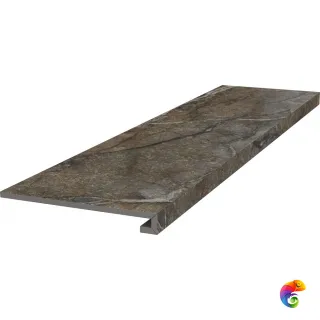 DL502920R/GCF Ступень клееная Сильвер Рут серый обрезной 33x119,5x0,9