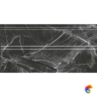 FMA034R Плинтус Коррер чёрный глянцевый обрезной 30x15x1,7