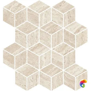 KMD2MSM015BR Декор Про Травертин мозаичный бежевый светлый матовый обрезной 34,5x37x0,9