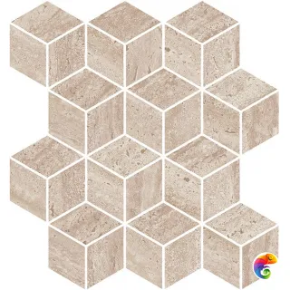 KMD2MSM016BR Декор Про Травертин мозаичный бежевый матовый обрезной 34,5x37x0,9