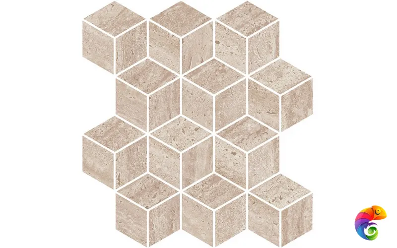 KMD2MSM016BR Декор Про Травертин мозаичный бежевый матовый обрезной 34,5x37x0,9