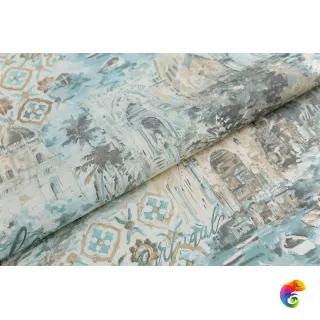 KM6603 Обои виниловые Впечатление мотив, голубой  (1, Т B)