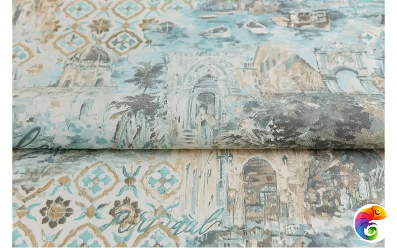 KM6603 Обои виниловые Впечатление мотив, голубой  (1, Т B)