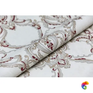 KM7704 Обои виниловые Ориент мотив, белый красный (1, Т A) прямая стыковка