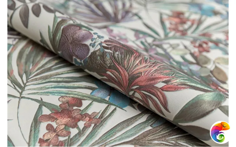 KM5903 Обои виниловые Джангл мотив, светлый цветной (1, Т E)